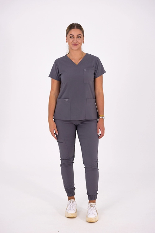 Scrubos Frontrunner Ladies Grey Jogger Scrub Pants