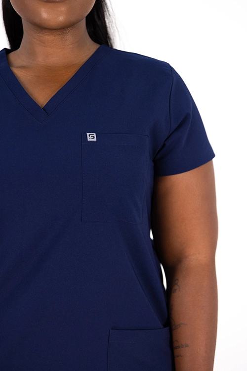 Scrubos FrontRunner Ladies Navy Scrub Top