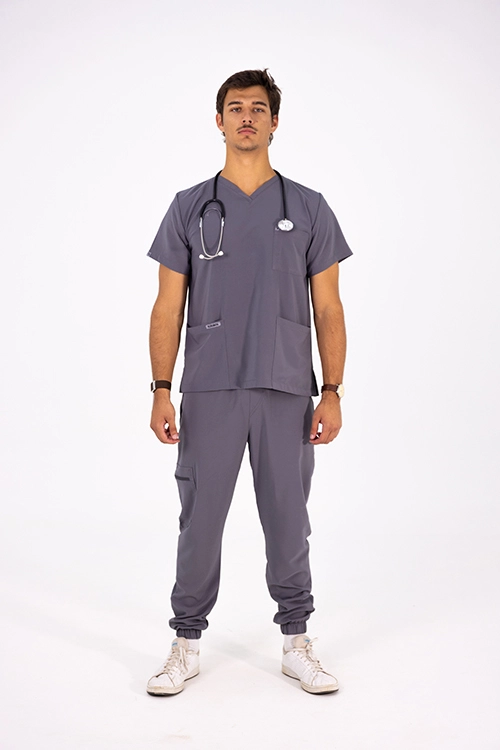 Scrubos Frontrunner Mens Grey Jogger Scrub Pants