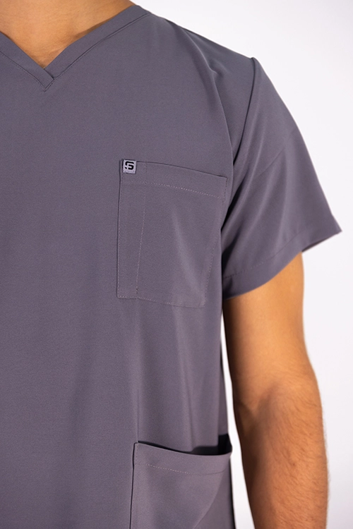 Scrubos Frontrunner Mens Grey Scrub Top