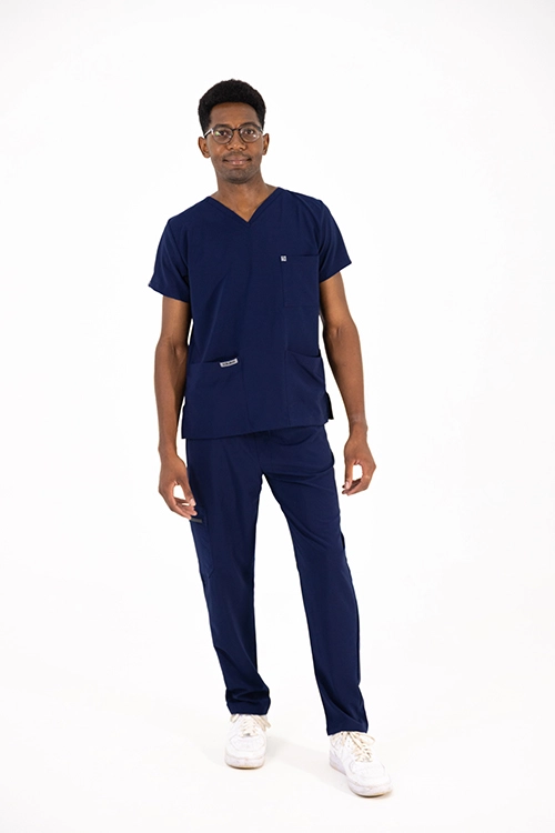 Scrubos FrontRunner Mens Straight-Cut Navy Scrub Pants