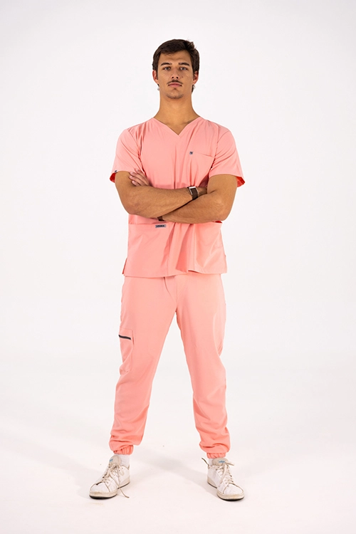 Scrubos FrontRunner Mens Peach Jogger Scrub Pants