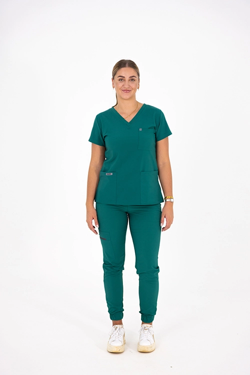 Scrubos Frontrunner Ladies Green Jogger Scrub Pants