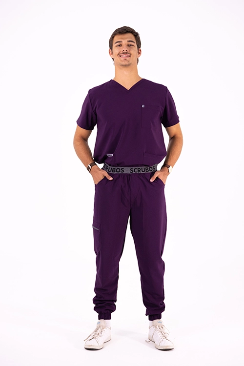 Scrubos Frontrunner Men Plum Jogger Scrub Pants