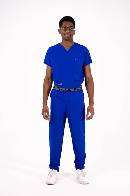 Scrubos FrontRunner Men Royal Blue Straight-Cut Scrub Pants