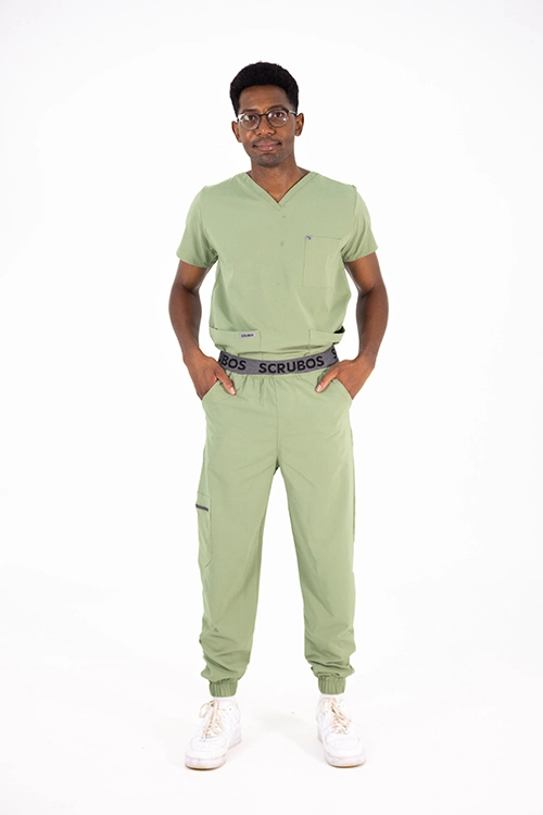 Scrubos FrontRunner Mens Sage Jogger Scrub Pants