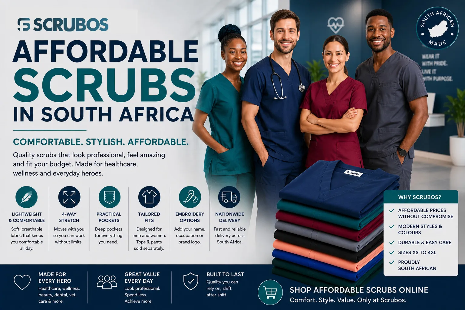 Professional Scrubs for Healthcare, Wellness, and Everyday Workwear in South Africa