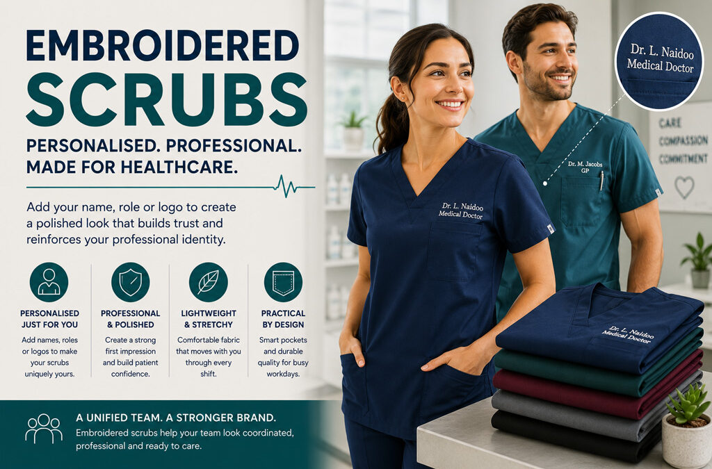 Embroidered Scrubs: Personalised Medical Workwear for South African Healthcare Professionals